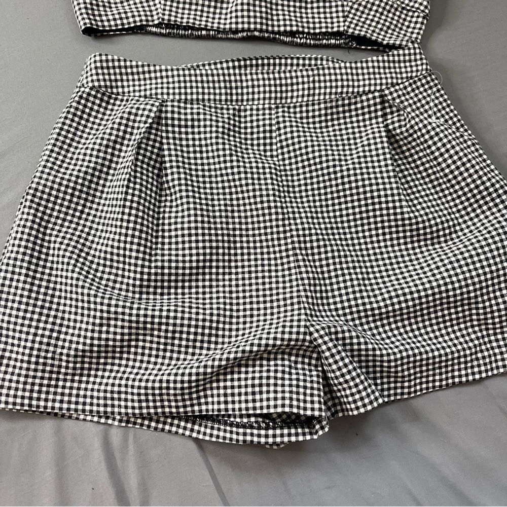 Tilly’s 2 piece matching short top set high wasted gingham tank size large - Picture 4 of 14